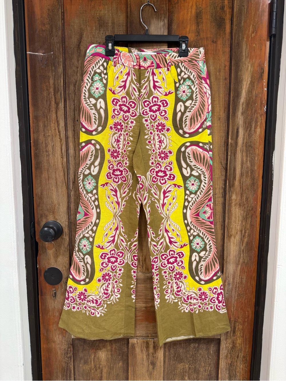 Zara multicolor printed top - pink, green, cream